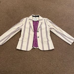 Striped Cream and Purple Blazer